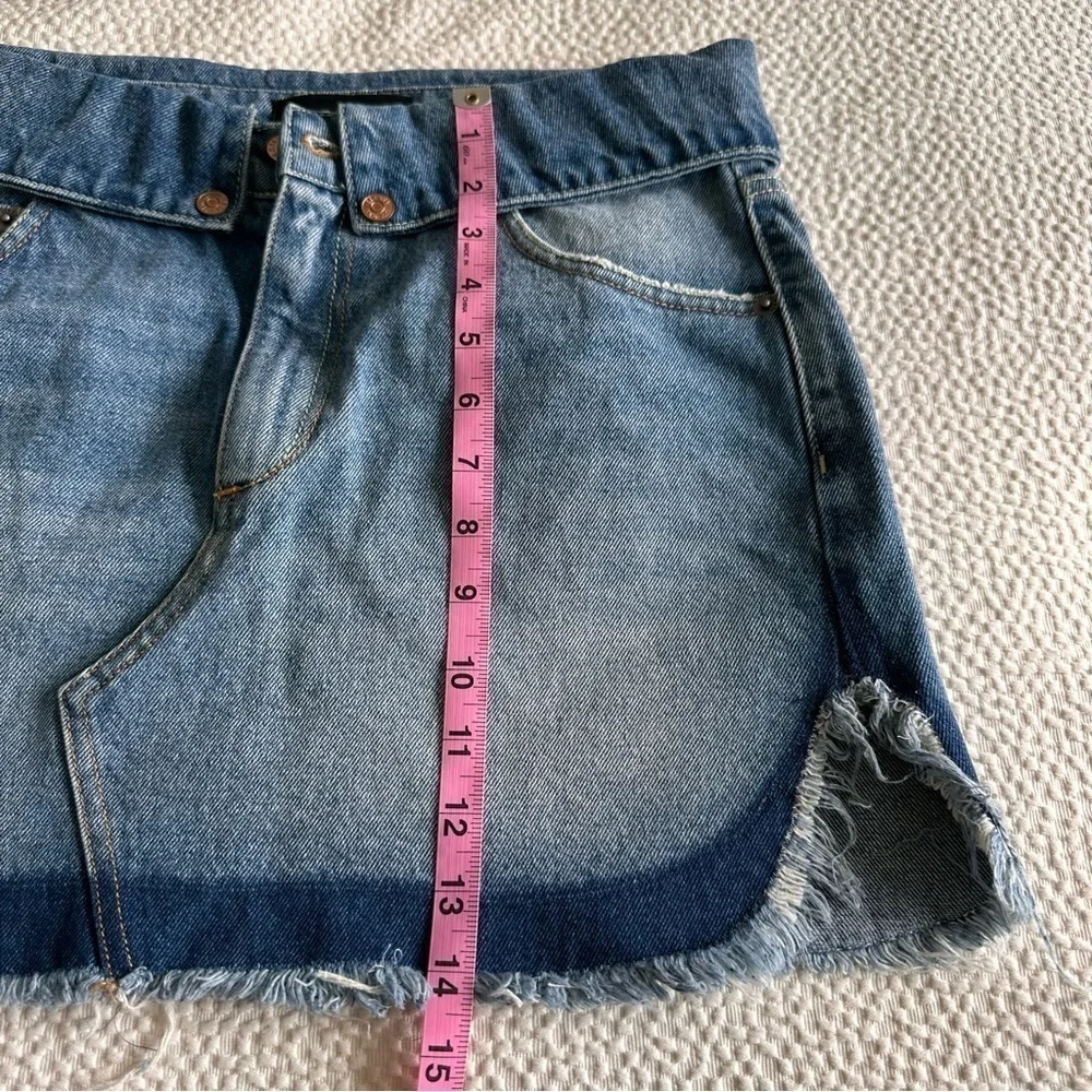 Revolve SER.O.YA Holly Foldover Denim Mini Skirt Sz 28